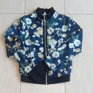 RACHEL Rachel Roy Blue Floral Bomber Jacket